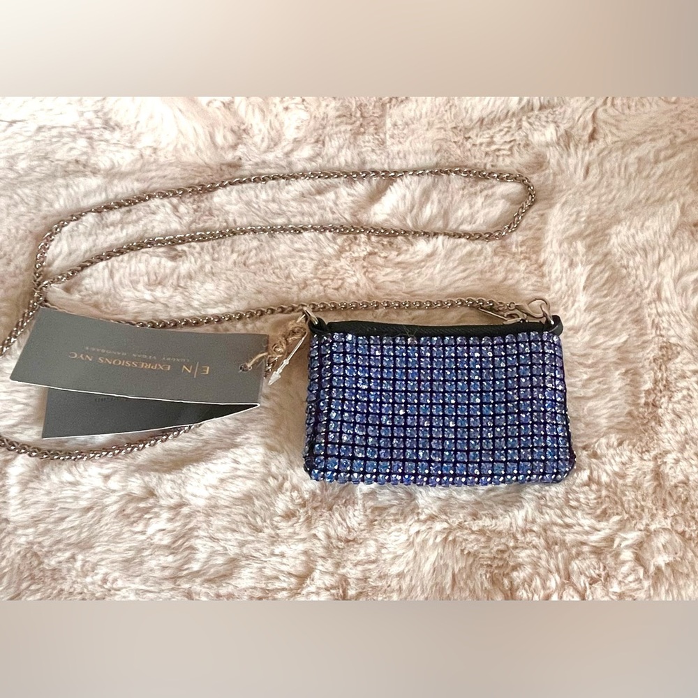 ExpressionsNYC Blue Rhinestone ID  Crossbody